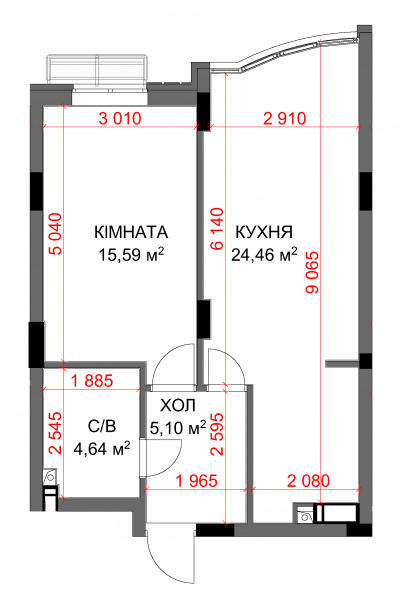 Планировка вашей квартиры 1Е 49.79
